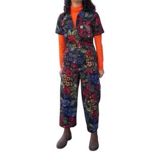 Lucy and Yak Womens Ragan Cotton Jumpsuit Maria Print Size 16 Tall Funky Cottage
